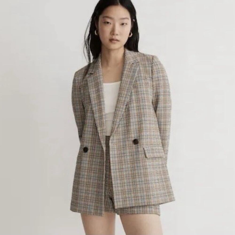 Madewell Caldwell Oversized Blazer Jacket Womens Medium Multicolor Plaid